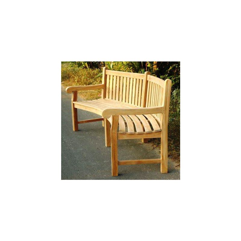 Big Classic Curved Teak Garden Bench